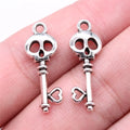 26x9mm 1.16g Multicolor Zinc Alloy Skull Heart Key Charm Pendant for DIY Necklace Bracelet Making