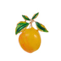 Fresh Lemon Fruit Enamel Alloy Brooch With Green Leaves, Cute Summer Lapel Pin Corsage Gift For Women