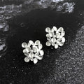 Matte Copper Hydrangea Flower Stud Earrings Sweet Summer Floral Jewelry for Women