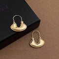 French Vintage Copper Saddle Bag Geometric Drop Earrings Light Luxury Niche Jewelry