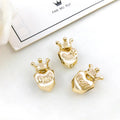 UV Gold Zinc Alloy Star Heart Crown large hole loose beads for DIY bracelets necklaces