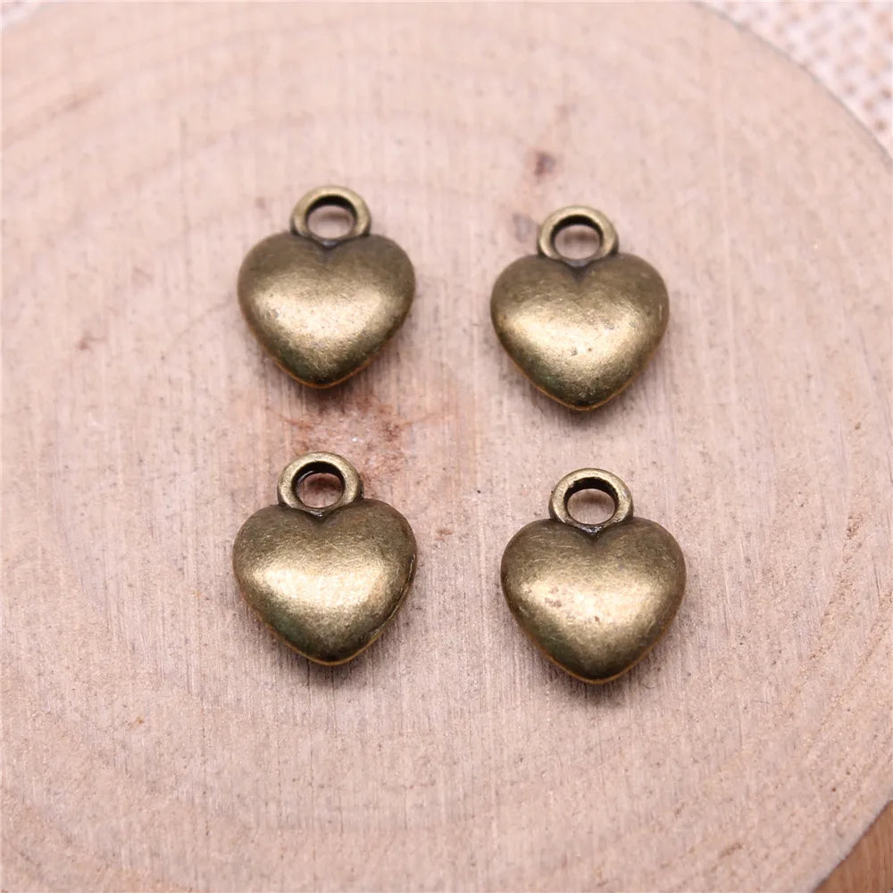 9x12mm 1g Multicolor Zinc Alloy Heart Charm Pendant for DIY Necklace Bracelet Jewelry Making