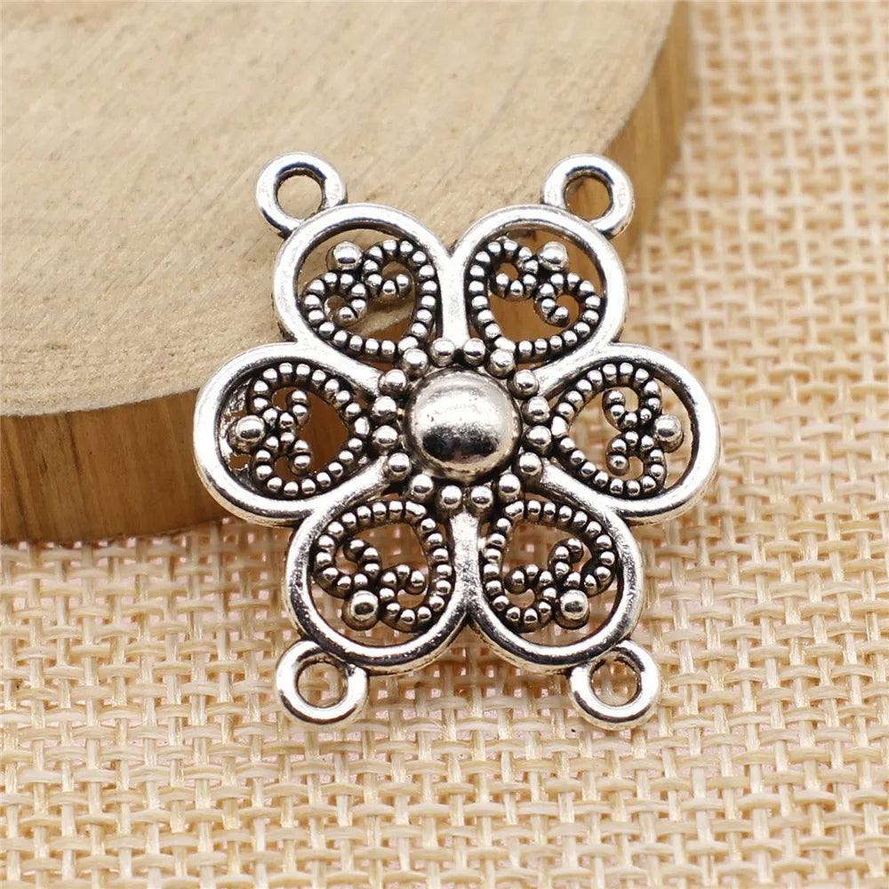 27x30mm 3.3g Multicolor Zinc Alloy 4-Hole Connector Charm for Body Chain Waist Chain DIY Jewelry