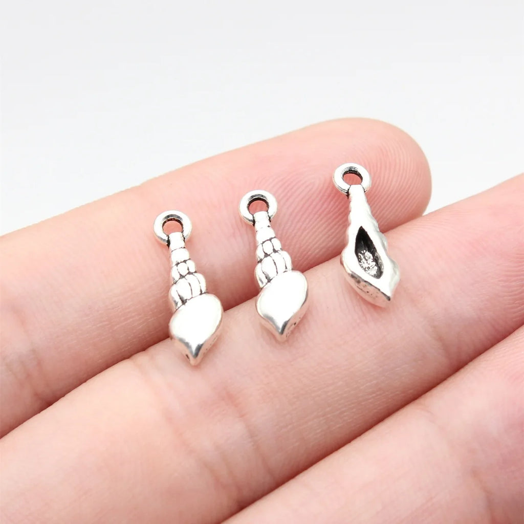 16x5.2mm 0.55g Multicolor Zinc Alloy Conch Shell Charm Pendant for Earring Necklace Bracelet DIY