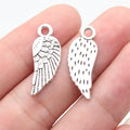 25x10mm 1.35g Antique Silver Finish Zinc Alloy Wing Charm Pendant for Bracelet Necklace DIY Jewelry Making
