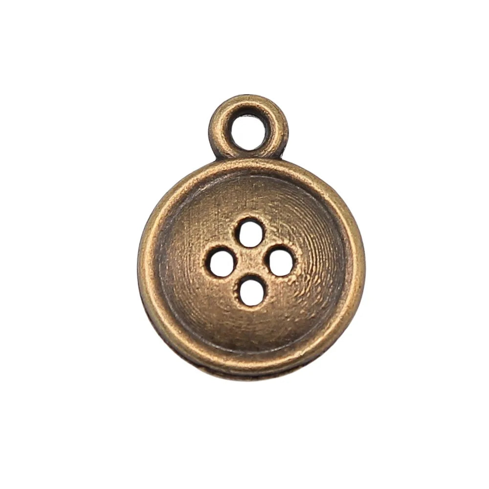17x13mm 1.1g Multicolor Zinc Alloy Button Charm Pendant for DIY Bracelet Necklace Earring Making