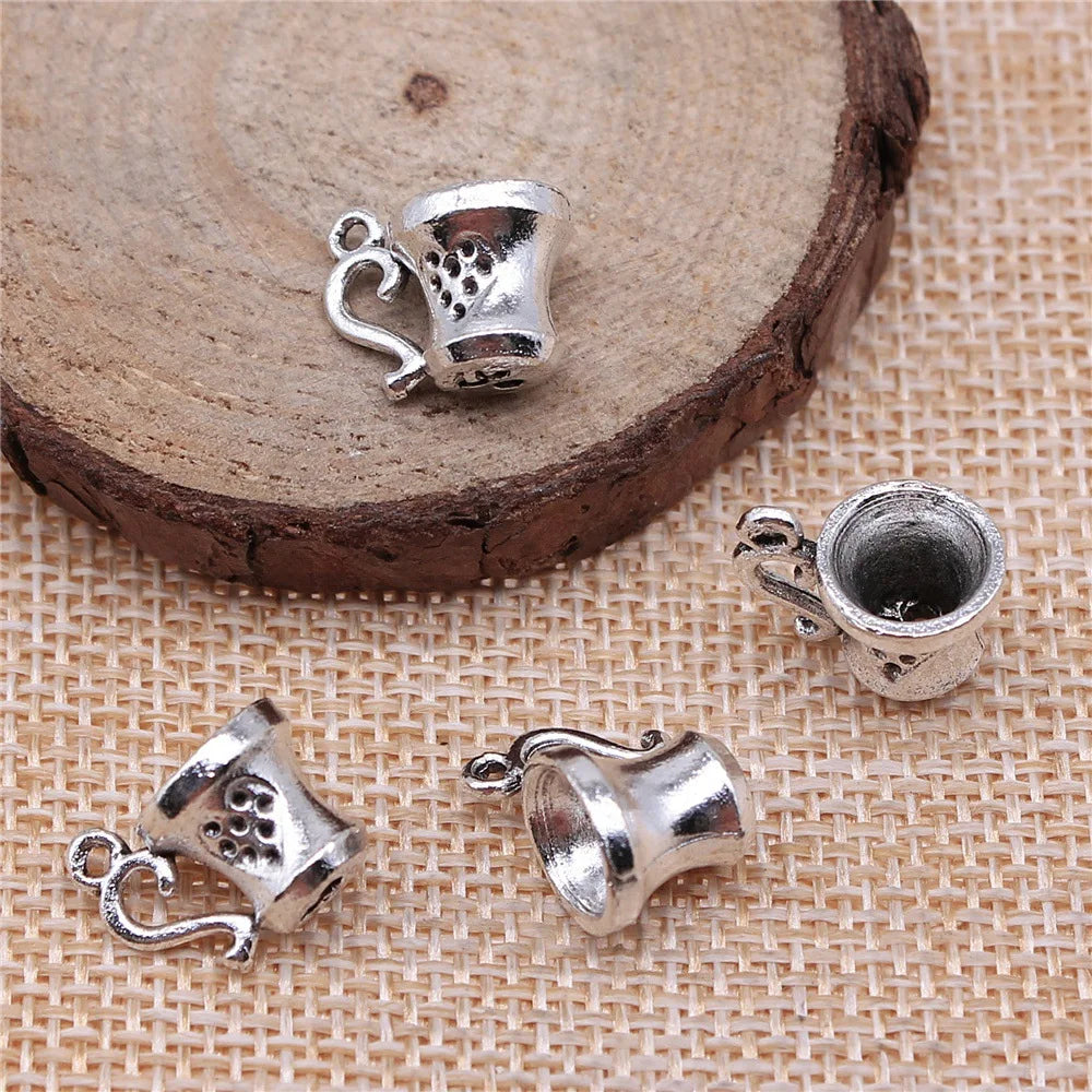 10x15mm 2g Multicolor Zinc Alloy Cup Charm Pendant for DIY Bracelet Necklace Jewelry Making