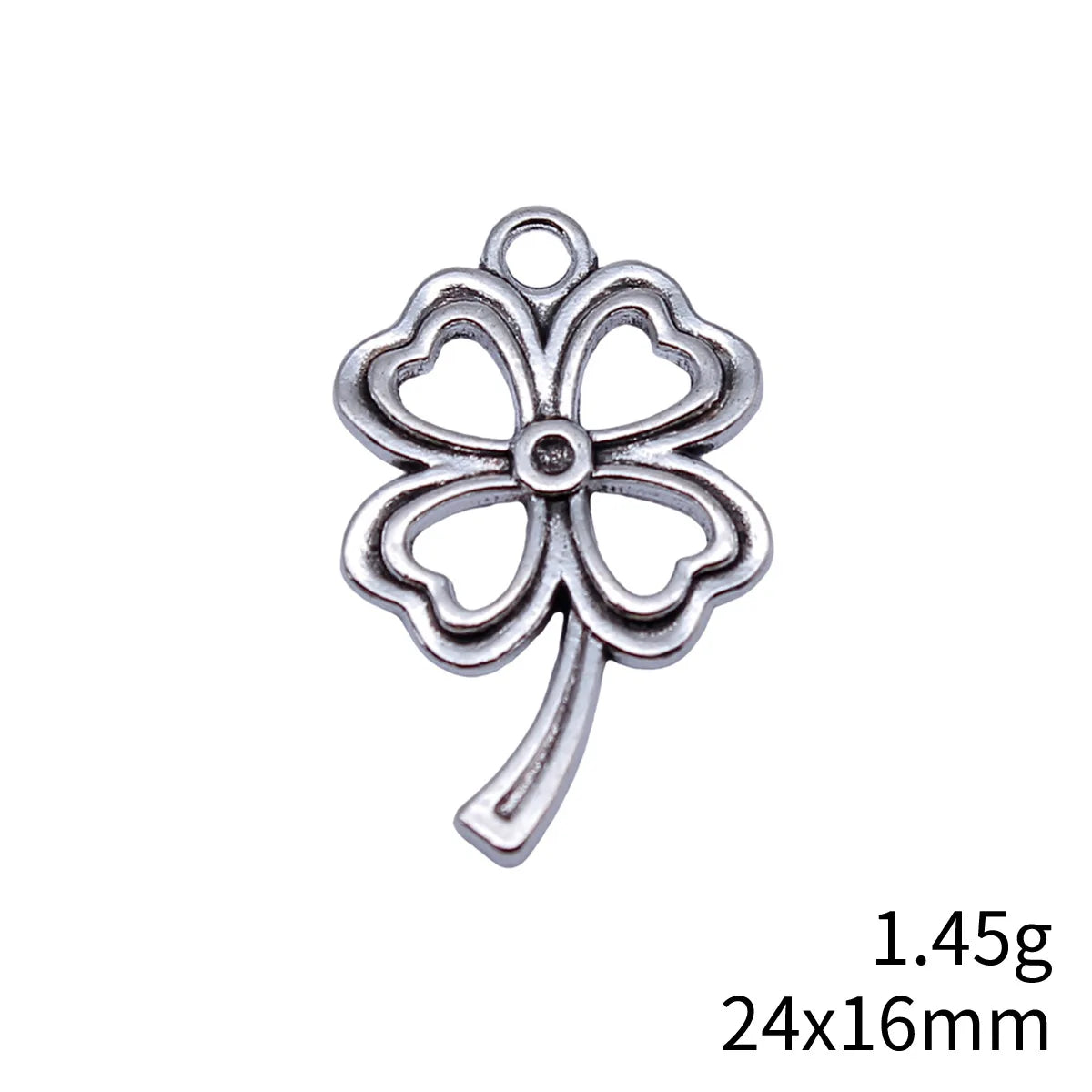 24x16mm 1.45g Multicolor Zinc Alloy Hollow Four Leaf Clover charm pendant for DIY clothing and jewelry