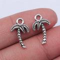 17x10mm 0.7g Antique Silver Zinc Alloy Coconut Tree Charm Pendant for Bracelet Necklace Making