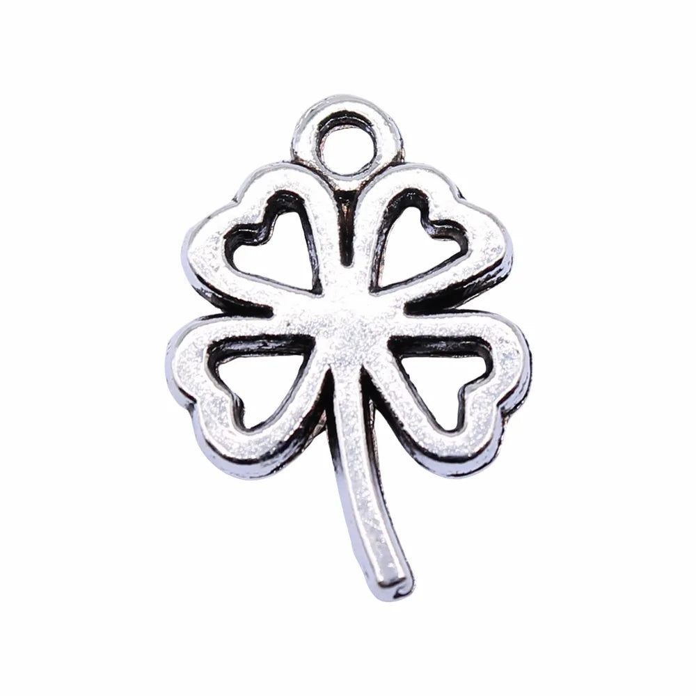 18x13mm 1.2g Multicolor Zinc Alloy Four Leaf Clover Charm Pendant for DIY Necklace Bracelet Jewelry Making