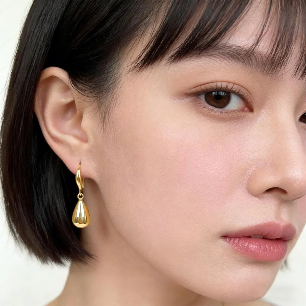 Old Money Minimalist Teardrop Tassel Drop Earrings Eco-Friendly Copper Commuter Jewelry