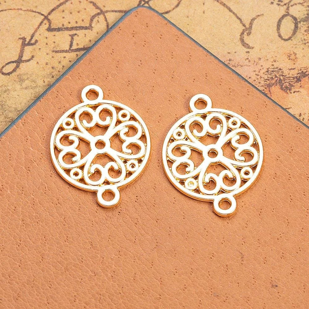 24x18MM Zinc Alloy Hollow Charm Pendant for DIY Necklace Bracelet Jewelry Making