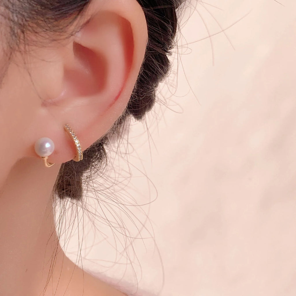 Elegant Pearl Spiral Coil Zircon Alloy Stud & Clip On No Piercing Sweet Luxury Women's Earrings