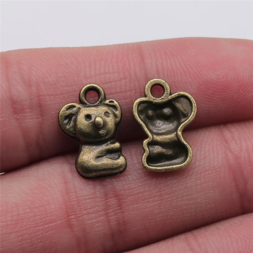 11x15mm 0.6g Multicolor Zinc Alloy Koala Charm Pendant for DIY Necklace Bracelet Jewelry Making