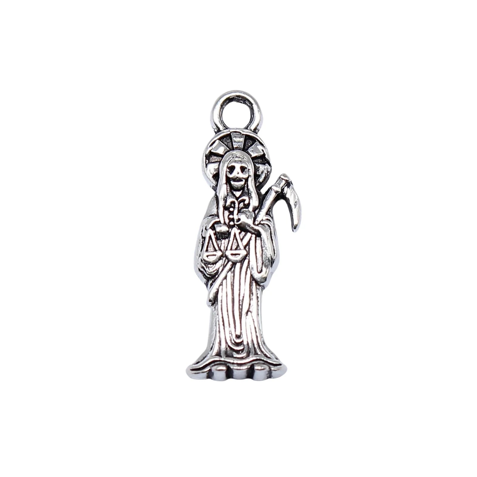 23x8mm 1.4g Antique Silver Zinc Alloy Grim Reaper Scythe Charm Pendant for DIY Gothic Jewelry