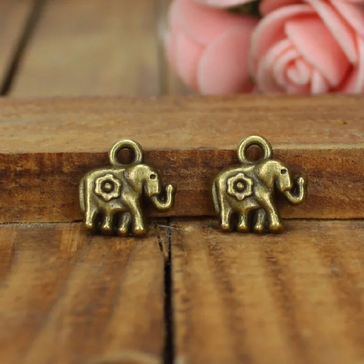 12MM Antique Silver Zinc Alloy Elephant Charm Pendant for DIY Necklace Bracelet Jewelry Making