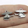 15x19mm 0.8g Antique Silver Zinc Alloy Helicopter Charm Pendant for DIY Necklace Bracelet Making