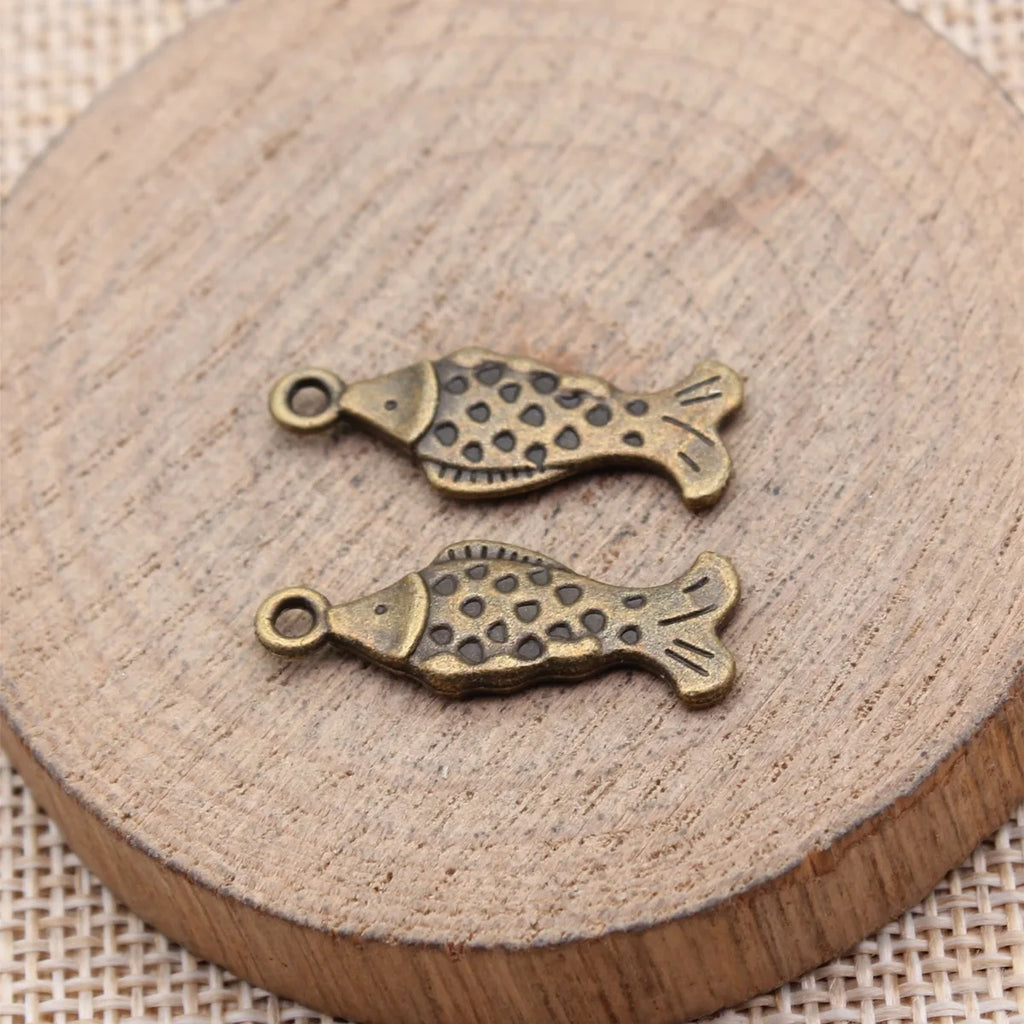 25x9mm 1.5g Multicolor Zinc Alloy Fish Charm Pendant for DIY Necklace Bracelet Jewelry Making