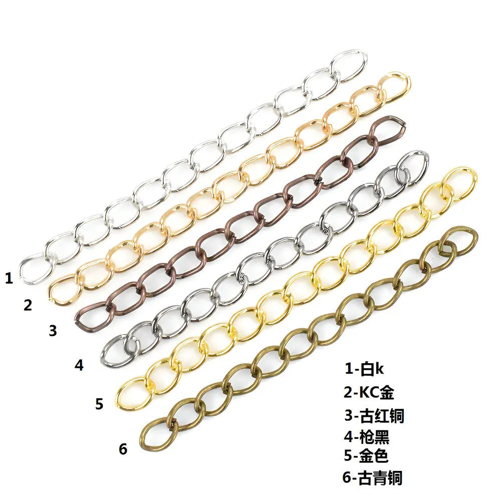 Iron Four Section O Chain Extension Chain Connector for DIY Key Ring Jewelry Accessories