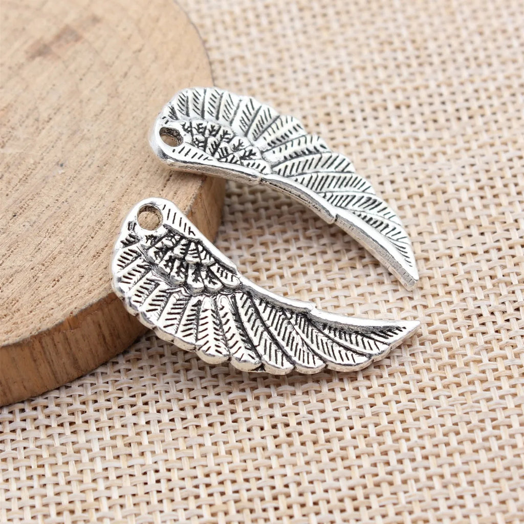 35x16mm 3.3g Multicolor Zinc Alloy Double Sided Wings Charm Pendant for Necklace Bracelet DIY Jewelry