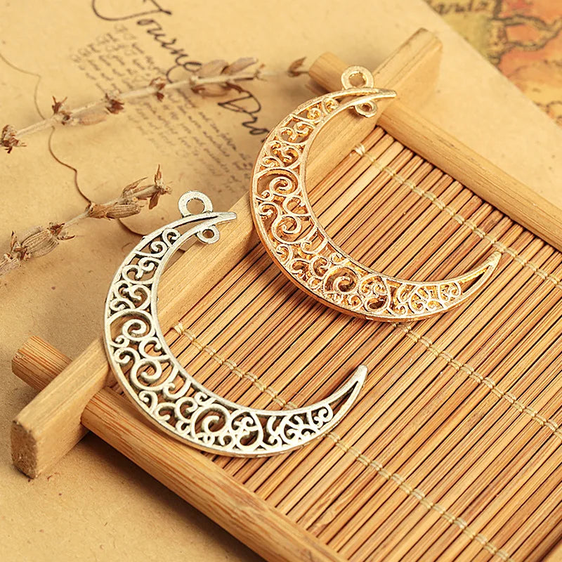 40x30MM Zinc Alloy Crescent Moon Charm Pendant for DIY Necklace Bracelet Jewelry Making