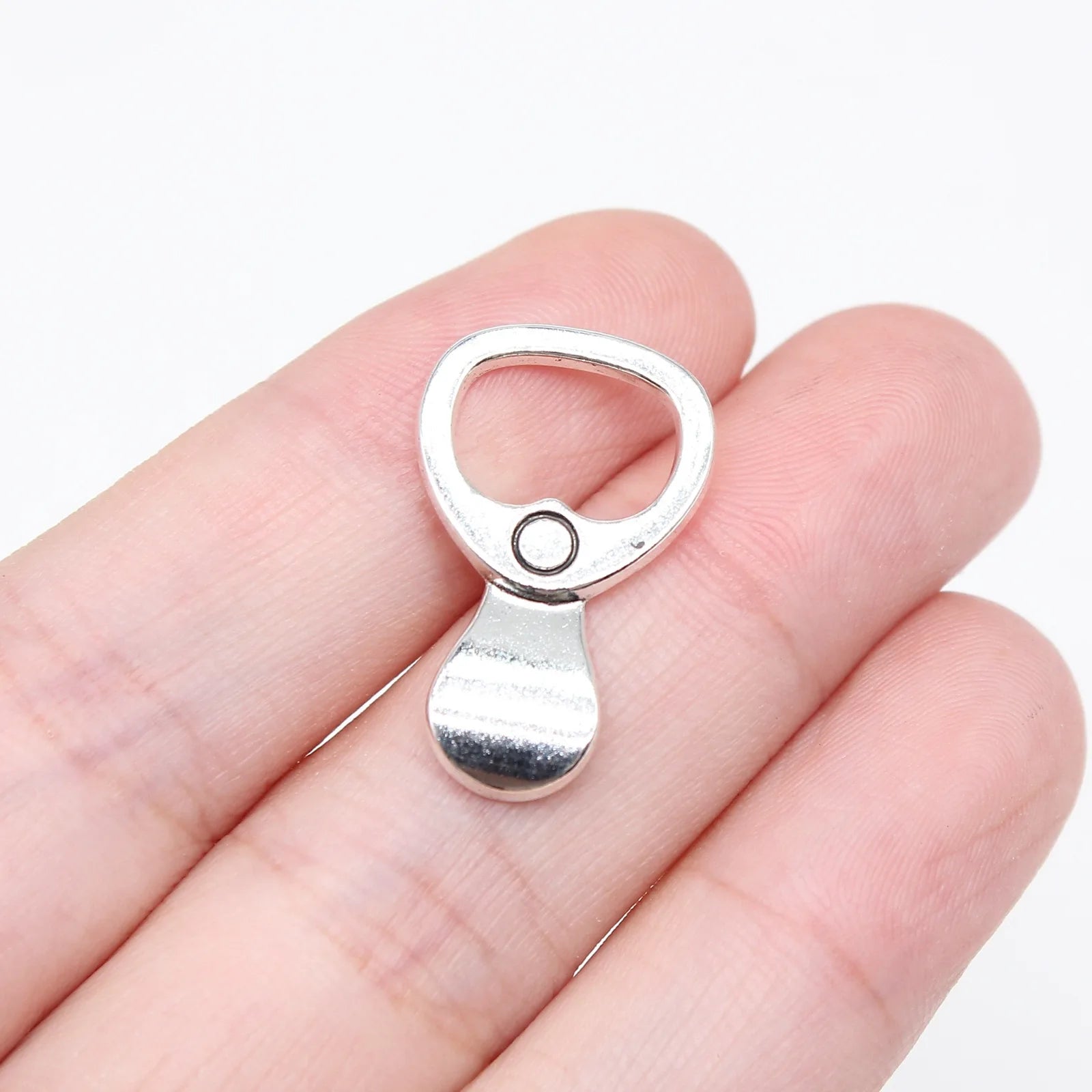 23x14mm 1.4g Antique Silver Zinc Alloy Pull Tab Charm Pendant for DIY Necklace Bracelet Jewelry Making