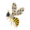 Elegant Enamel Bee Brooch With Rhinestone Wings, Gold Tone Alloy Lapel Pin Corsage Suit Accessory Gift