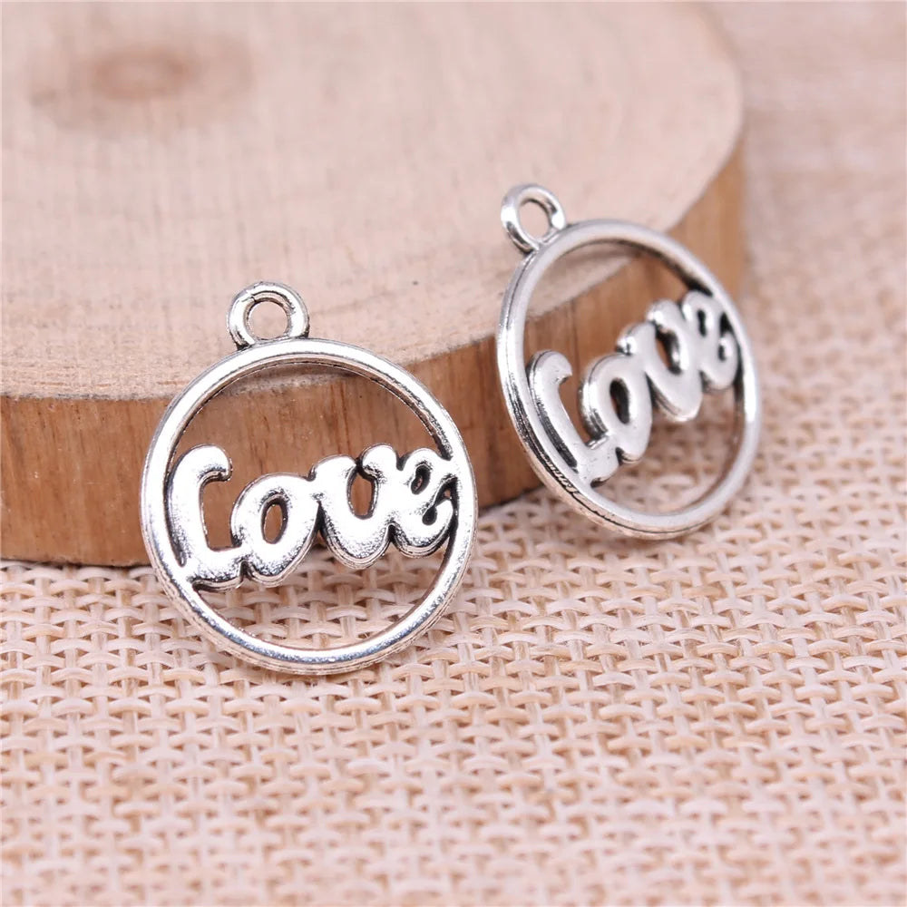 20x16mm 1.1g Antique Silver Zinc Alloy Love Letter Charm Pendant for DIY Bracelet Necklace Making