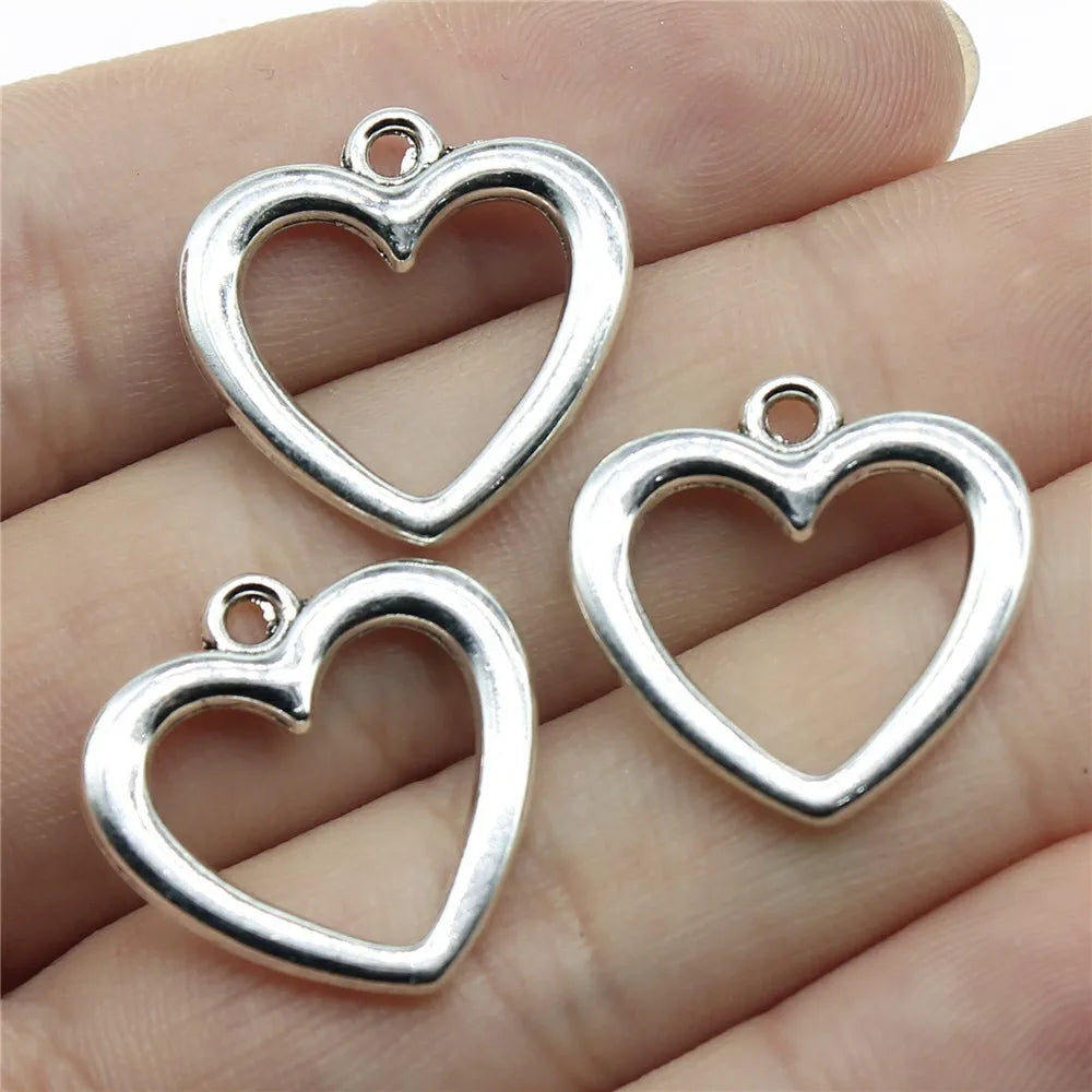 20x20mm 1.8g Multicolor Zinc Alloy Heart Charm Pendant for DIY Bracelet Necklace Jewelry Making