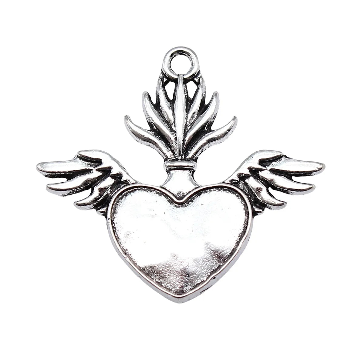 33x30mm 3.4g Antique Silver Zinc Alloy Gothic Heart Charm Pendant for DIY Necklace Bracelet Making