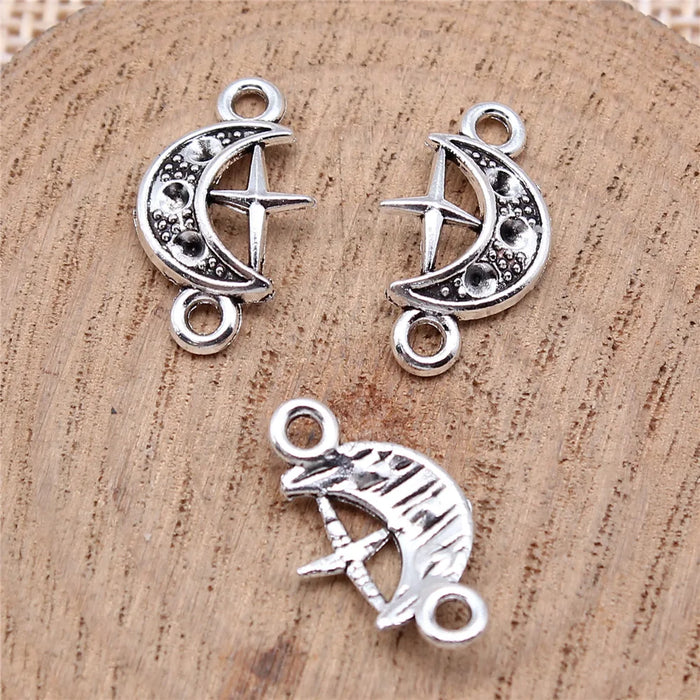 10x18mm 0.6g Zinc Alloy Moon Star Cross Charm Pendant for DIY Necklace Bracelet Jewelry Making