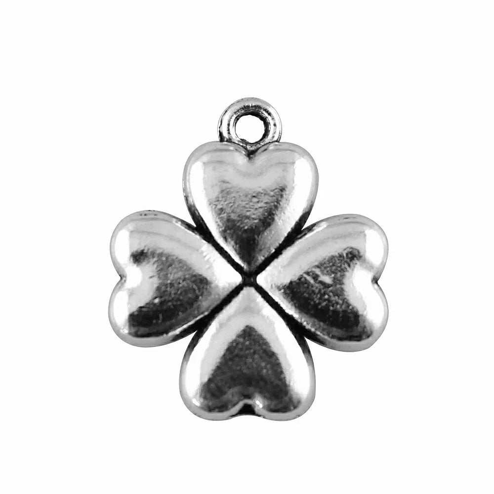 20x17mm 2.5g Antique Silver Zinc Alloy Four Leaf Clover Charm Pendant for DIY Jewelry Making