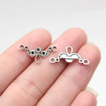 21x11mm 0.58g Antique Silver Zinc Alloy Earring Connector Charm Jewelry Findings for DIY Earrings Making