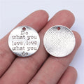 24x24mm 3g Zinc Alloy Do What You Love Love What You Do Letter Charm Pendant for Jewelry Making