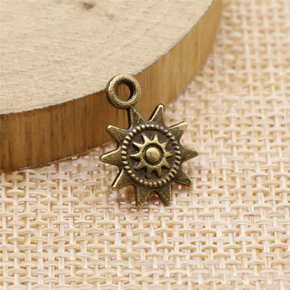 17x12mm 0.9g Multicolor Zinc Alloy Sun Charm Pendant for DIY Necklace Bracelet Jewelry Making