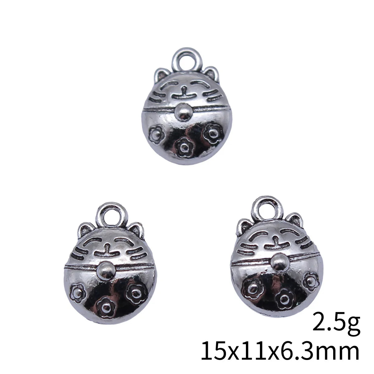15x11x6.3mm 2.5g Multicolor Zinc Alloy Lucky Cat Charm Pendant for DIY Bracelet Necklace Jewelry Making