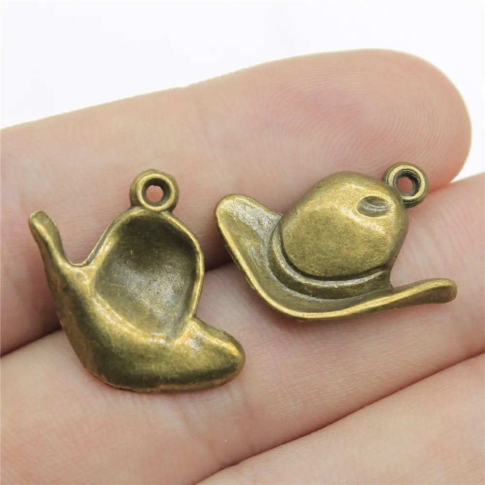 23x20mm 2.2g Multicolor Zinc Alloy Hat Charm Pendant for DIY Necklace Bracelet Making