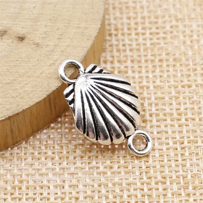 23x14mm 3g Antique Silver Zinc Alloy Shell Connector Charm for Bracelet Necklace Jewelry Making