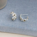 Old Money Daisy Flower Drop Earrings Eco Copper Silver Plated Micro Pave Zircon Petal Jewelry