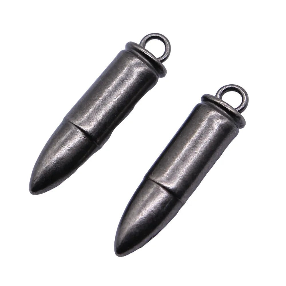 35x8mm 8.3g Multicolor Zinc Alloy 3D Bullet Charm Pendant for DIY Bracelet Necklace Jewelry Making