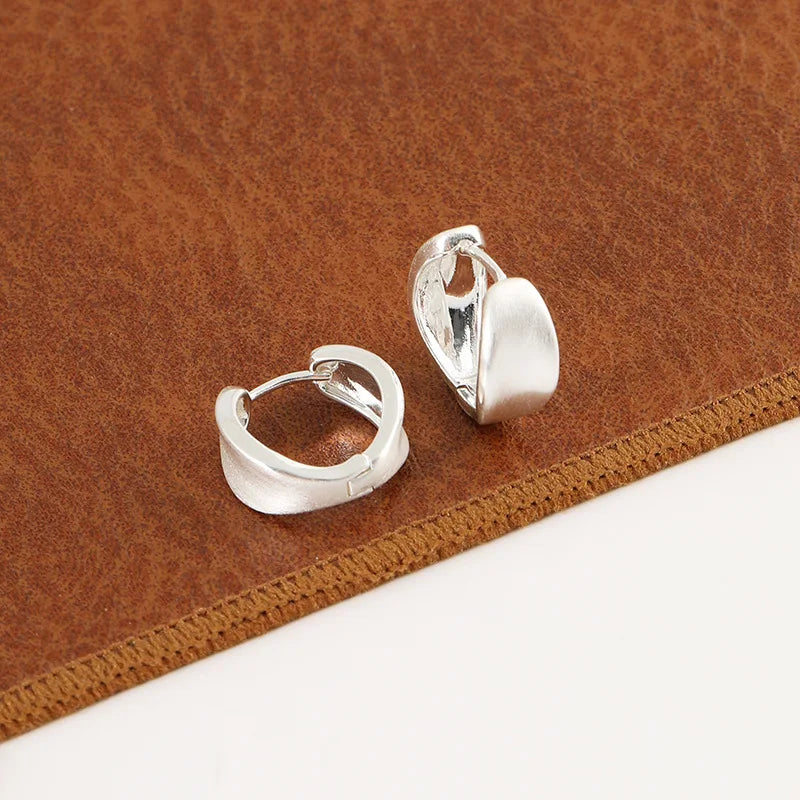 Elegant Geometric Spiral Coil Matte Brushed Alloy Stud & Clip On No Piercing Hoop Cuff Earrings
