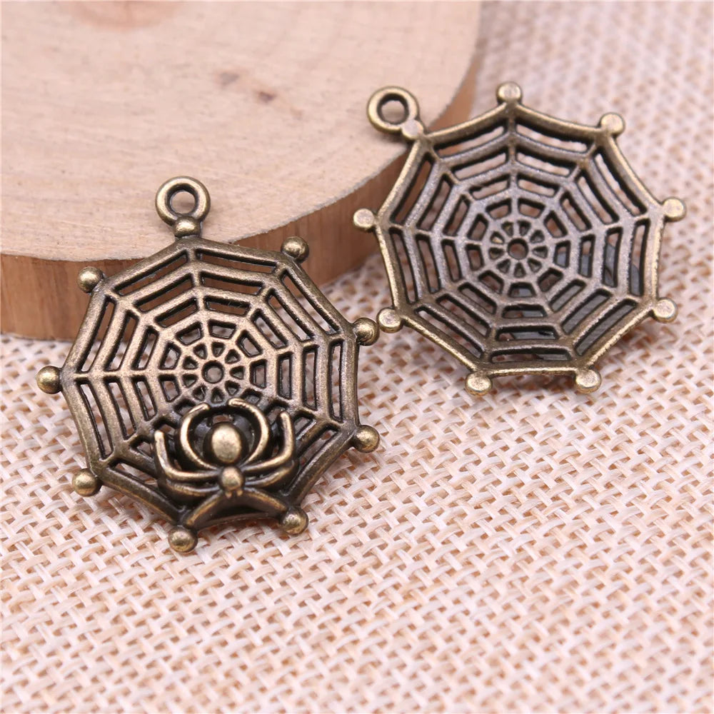 30x27mm 3.3g Multicolor Zinc Alloy Spider Web Charm Pendant for DIY Necklace Bracelet Jewelry Making