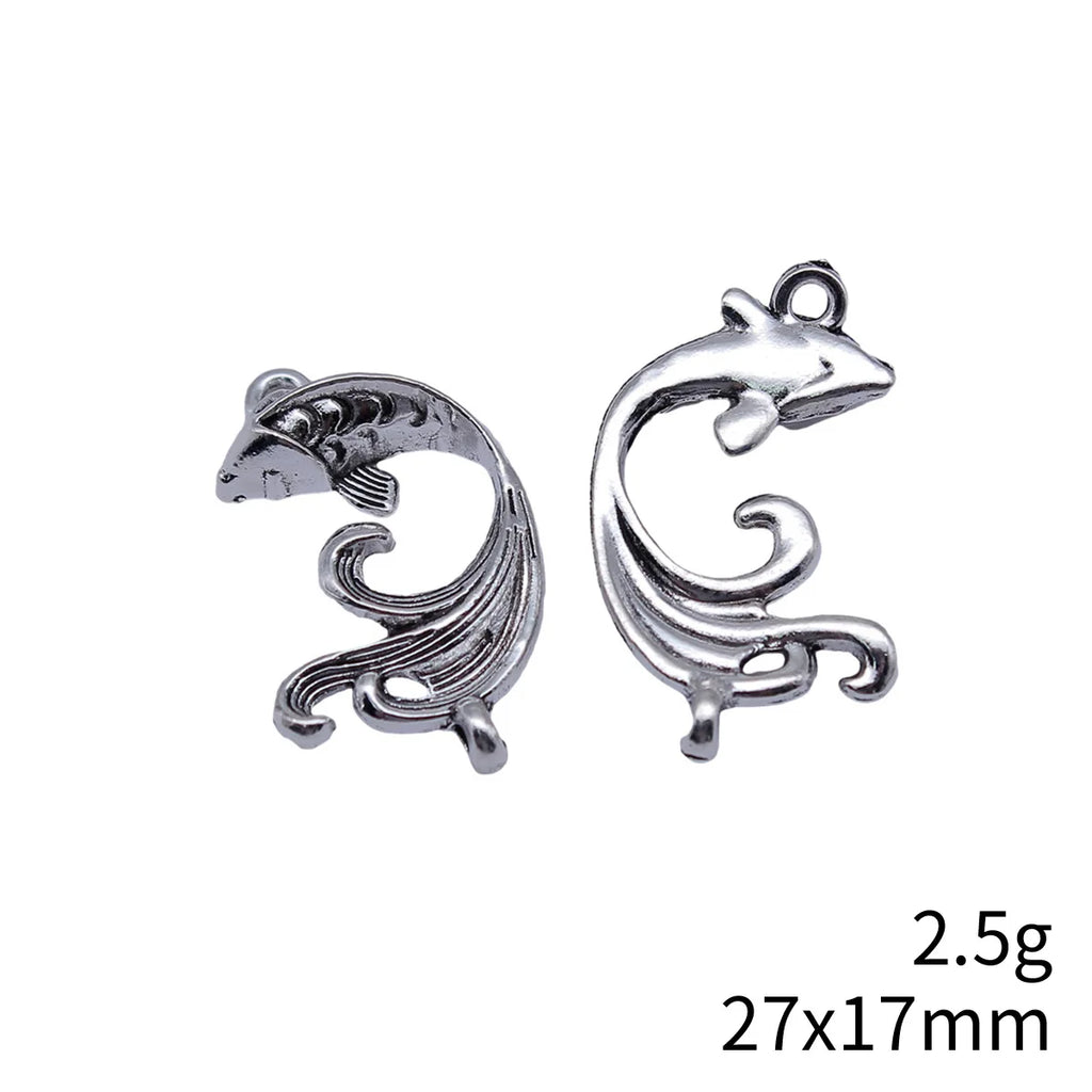 27x17mm 2.5g Antique Silver Zinc Alloy Goldfish Connector Charm for DIY Bracelet Necklace Jewelry