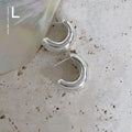 European American Minimalist Smooth C Shape Hoop Earrings Copper Metal