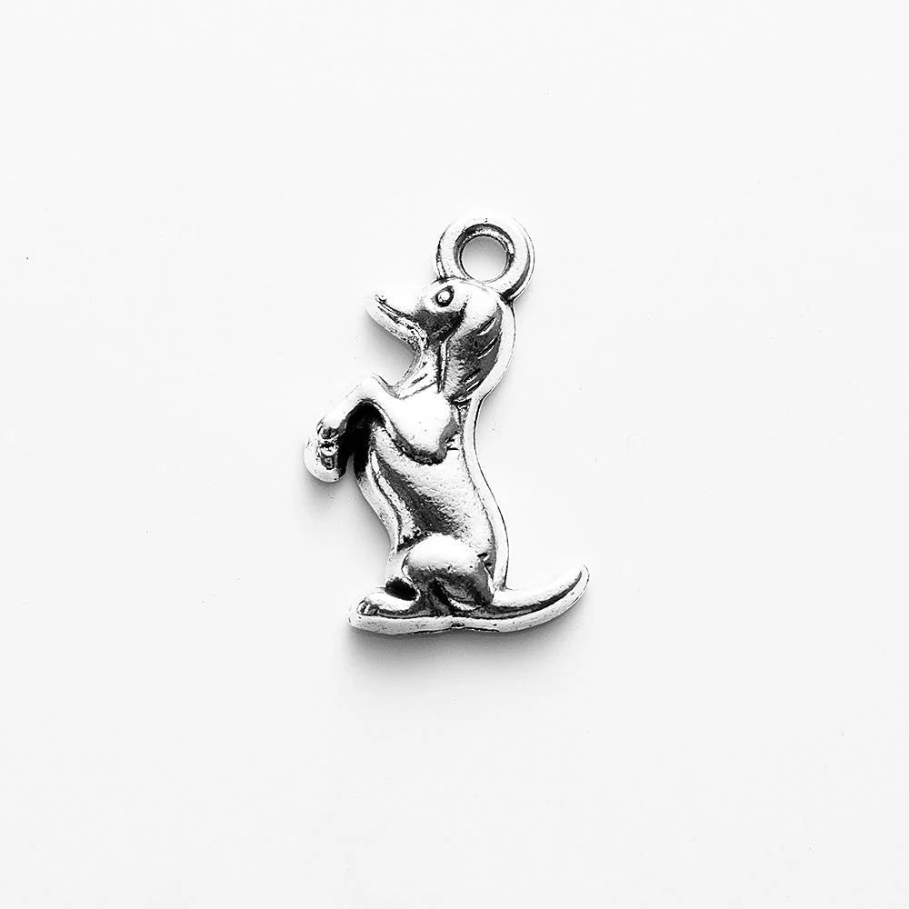 20x12MM Antique Silver Zinc Alloy Dog Charm Pendant for DIY Necklace Bracelet Jewelry Making