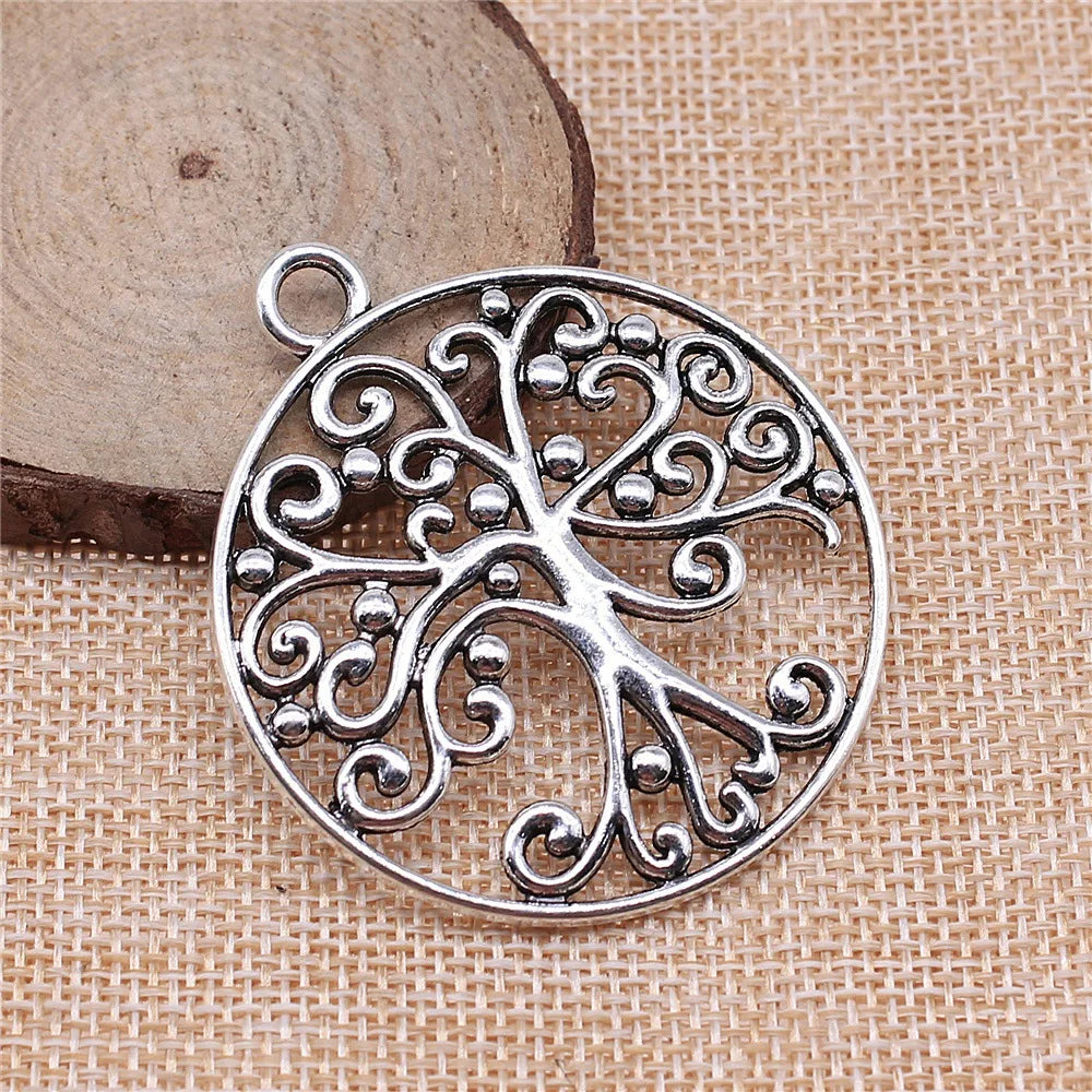 57x50mm 11.3g Antique Silver Zinc Alloy Tree of Life Charm Pendant for Necklace Bracelet Making