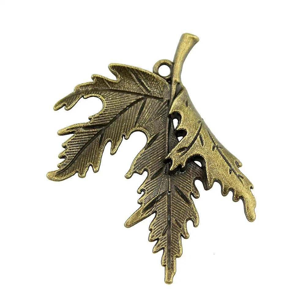55x45mm 7.6g Multicolor Zinc Alloy Leaf Charm Pendant for Necklace Bracelet DIY Jewelry Making
