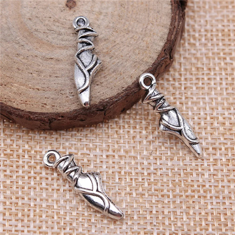 23x6x4mm 1.4g Multicolor Zinc Alloy Ballet Charm Pendant for DIY Dance Theme Jewelry Making