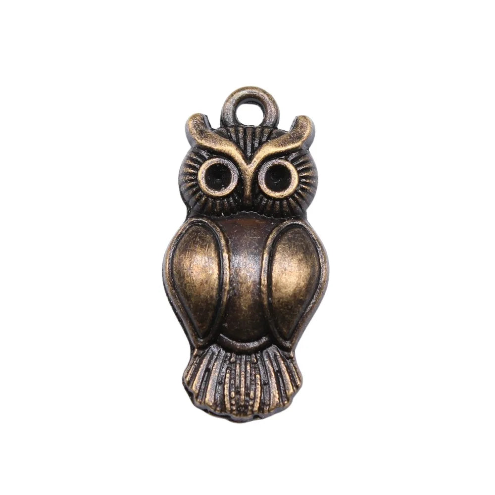 26x13mm 2g Multicolor Zinc Alloy Owl Cat Charm Pendant for DIY Necklace Bracelet Jewelry Making