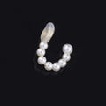 Elegant C Shape Pearl Ear Cuff Long Alloy Chain Tassel Stud & Clip On No Piercing Earrings